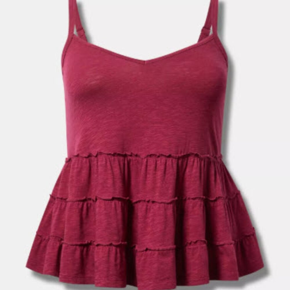 Vintage by Torrid - Slub Jersey, Size 4 (4X, 26), Tiered Babydoll Cami